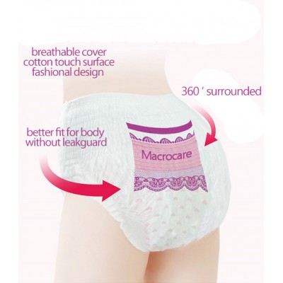 Ladies Disposable menstruation paper panties with sanitary pad